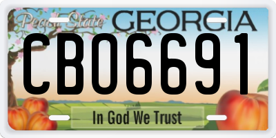 GA license plate CBO6691