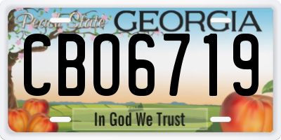 GA license plate CBO6719