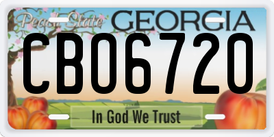 GA license plate CBO6720