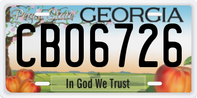 GA license plate CBO6726