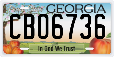 GA license plate CBO6736