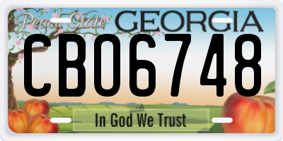 GA license plate CBO6748