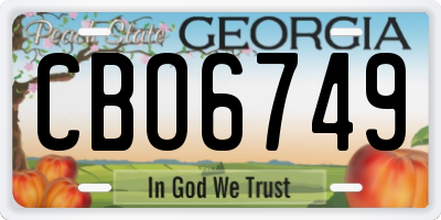 GA license plate CBO6749