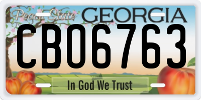 GA license plate CBO6763