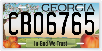 GA license plate CBO6765