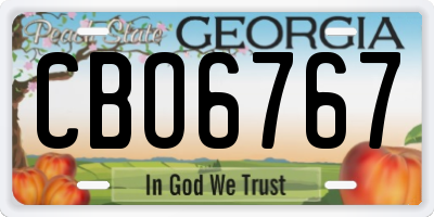 GA license plate CBO6767