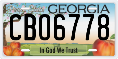 GA license plate CBO6778