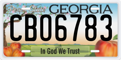 GA license plate CBO6783