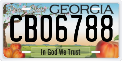 GA license plate CBO6788