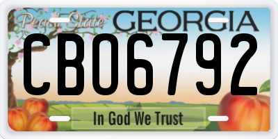 GA license plate CBO6792