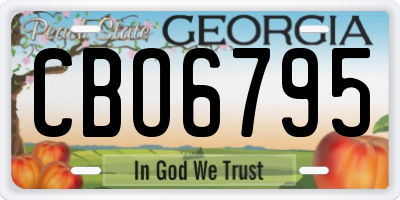 GA license plate CBO6795