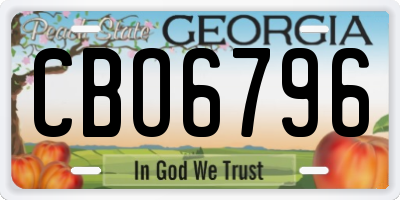 GA license plate CBO6796