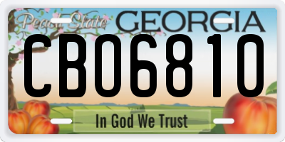 GA license plate CBO6810