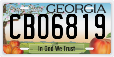 GA license plate CBO6819