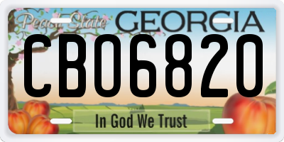 GA license plate CBO6820