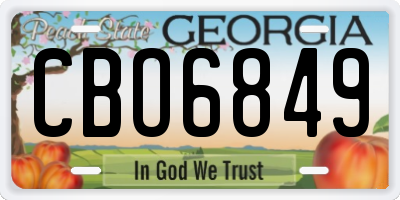 GA license plate CBO6849