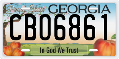 GA license plate CBO6861