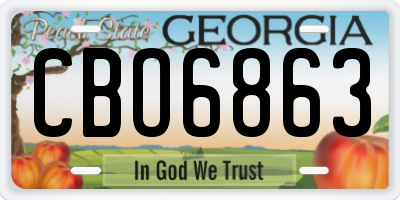 GA license plate CBO6863
