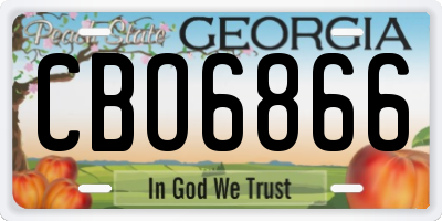 GA license plate CBO6866