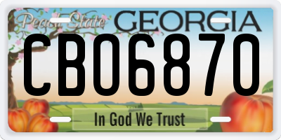 GA license plate CBO6870
