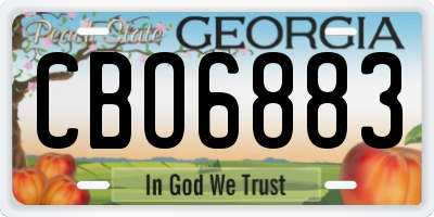 GA license plate CBO6883