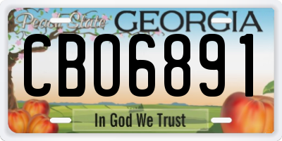 GA license plate CBO6891