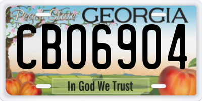 GA license plate CBO6904