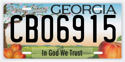 GA license plate CBO6915