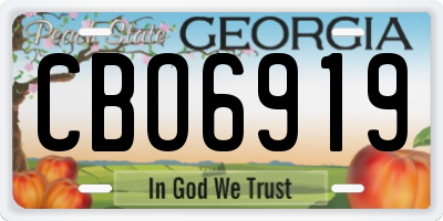 GA license plate CBO6919