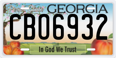 GA license plate CBO6932