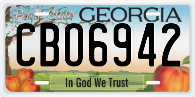 GA license plate CBO6942