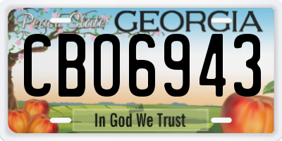 GA license plate CBO6943