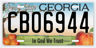 GA license plate CBO6944
