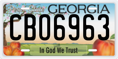 GA license plate CBO6963