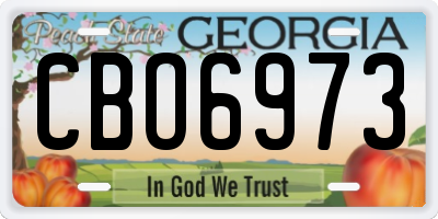 GA license plate CBO6973