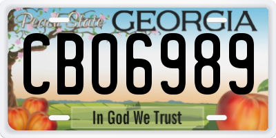 GA license plate CBO6989