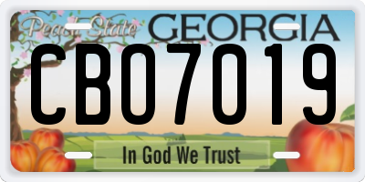 GA license plate CBO7019