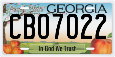 GA license plate CBO7022