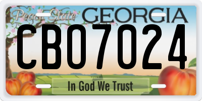 GA license plate CBO7024