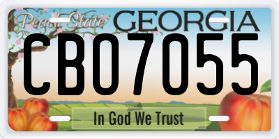 GA license plate CBO7055