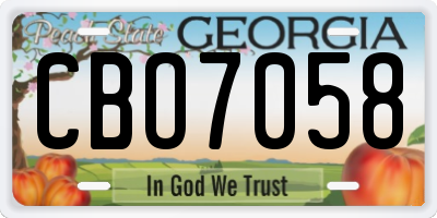 GA license plate CBO7058