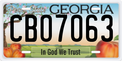 GA license plate CBO7063
