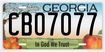 GA license plate CBO7077
