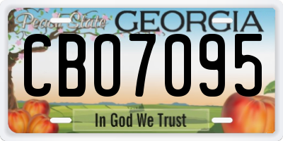 GA license plate CBO7095
