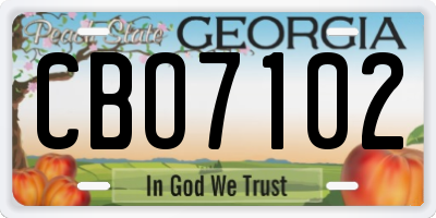 GA license plate CBO7102