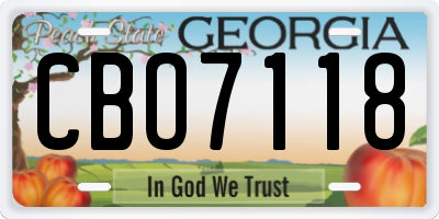 GA license plate CBO7118