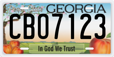 GA license plate CBO7123
