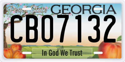GA license plate CBO7132