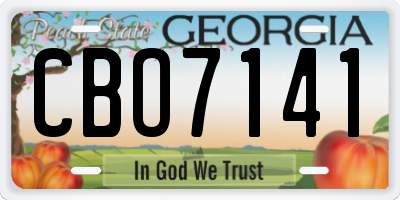GA license plate CBO7141