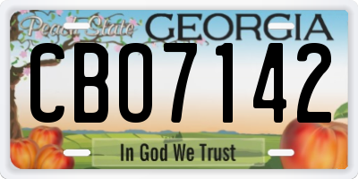GA license plate CBO7142